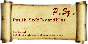 Petik Szókratész névjegykártya
